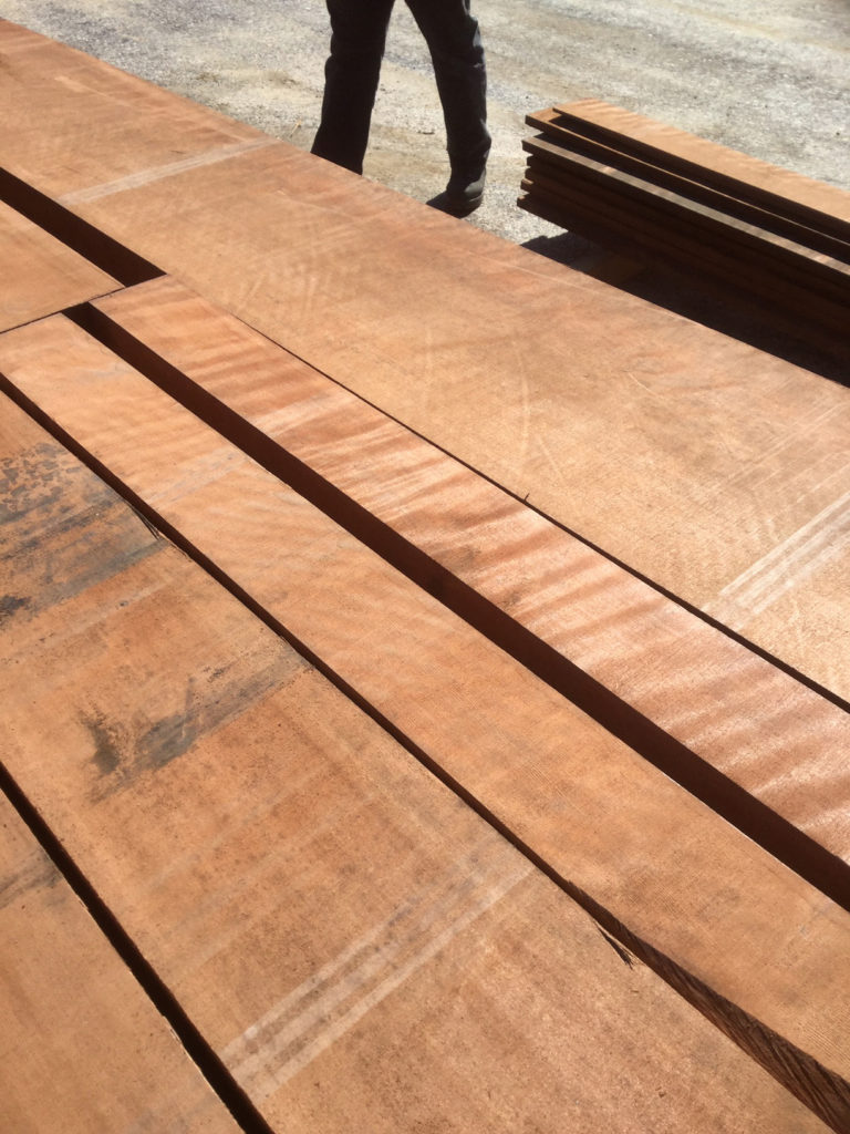8/4 figured redwood lumber