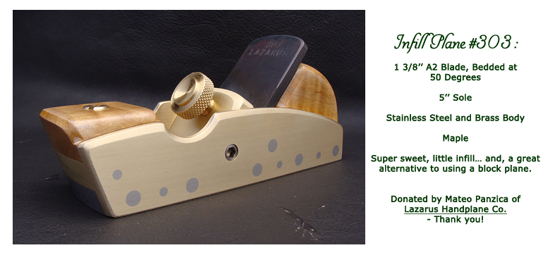 Win this Lazarus Handplane Co - Infill Plane at the 2019 Hearne Hardwoods Open House