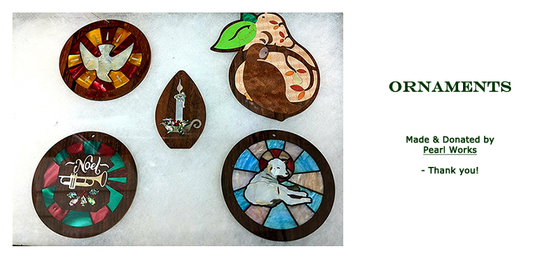 Win these ornaments made and donated by Pearl Works at the 2021 Hearne Hardwoods Open House
