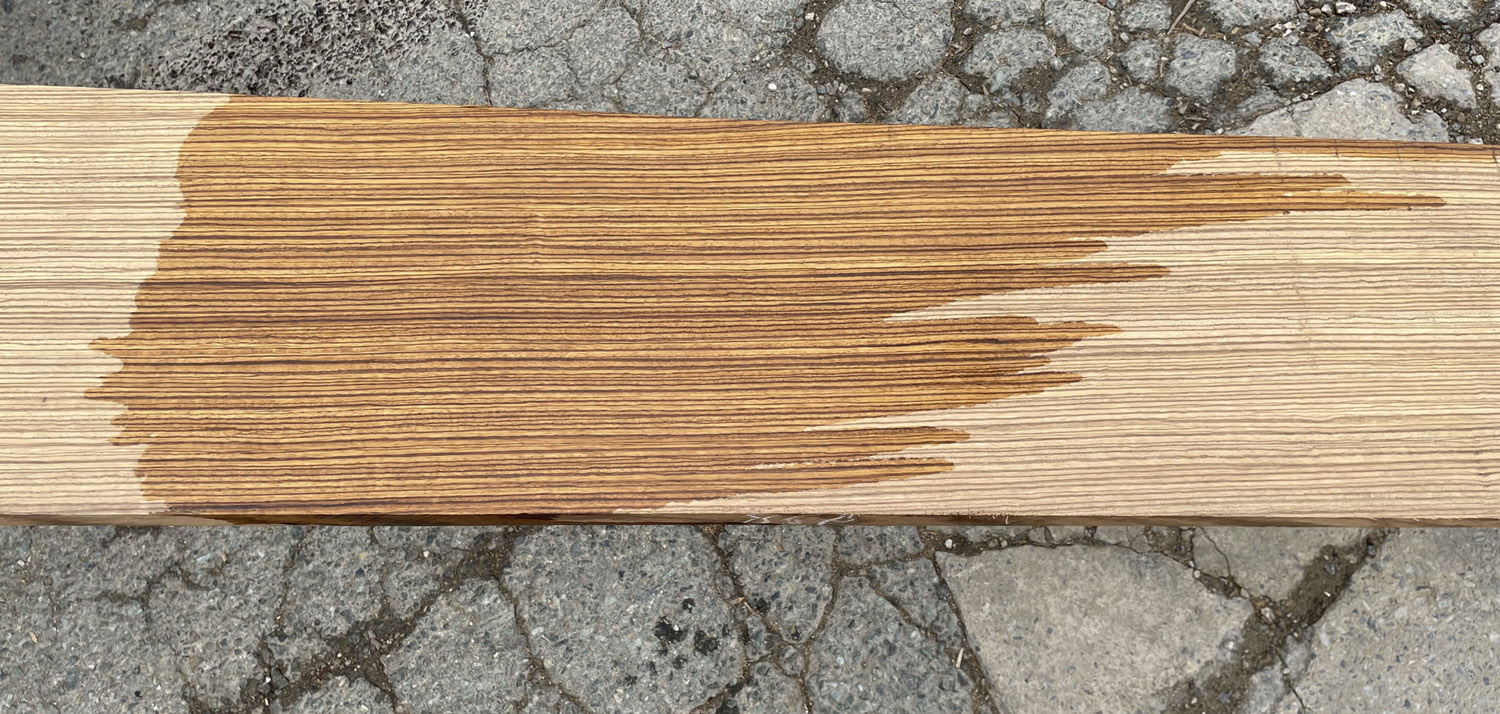 Zebrano Holz Furnier Zebrawood wild X 220x17/18cm 4 Blätter 