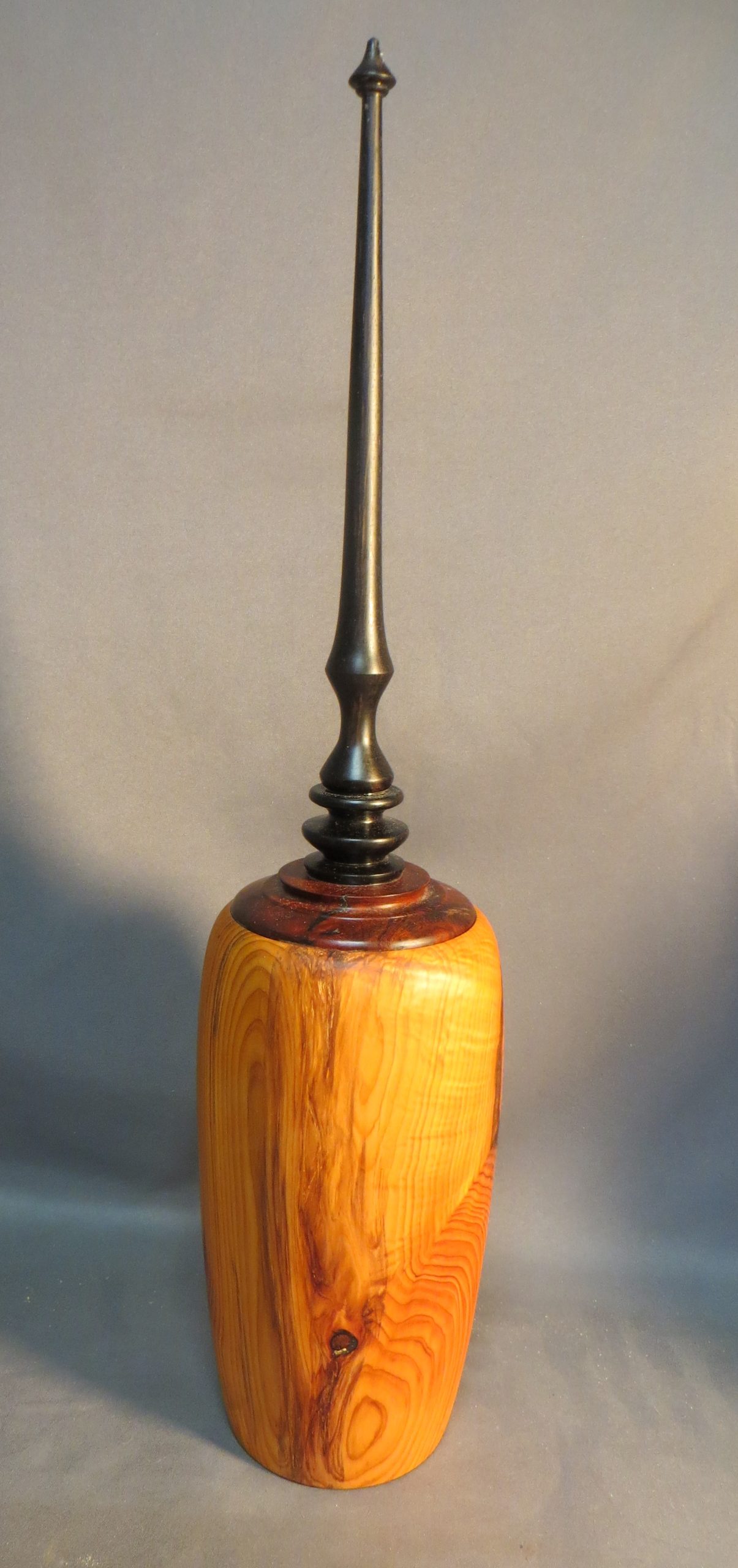Japanese Plum Yew Box- Ebony finial